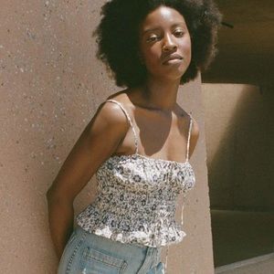 Doen Finella Top in Cream Jessamine Calico Medium